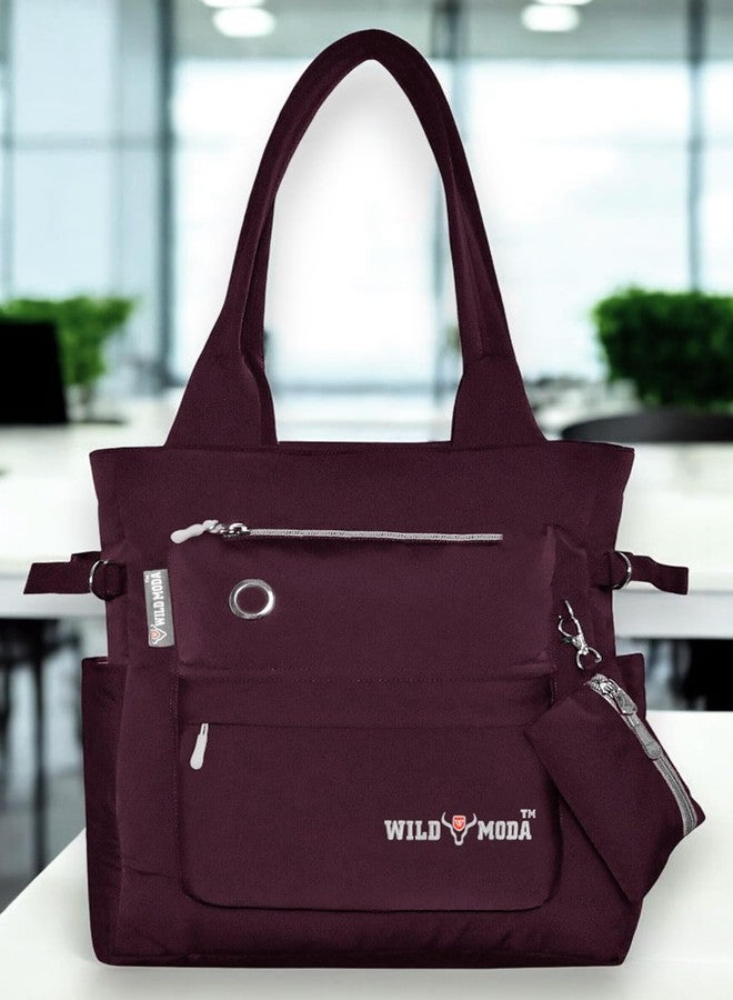 WILD MODA College and Office Tote Bag for Girls and Women (Purple) - Image 2